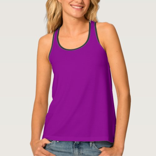 Violet Solid Color All_Over_Print Tank Top