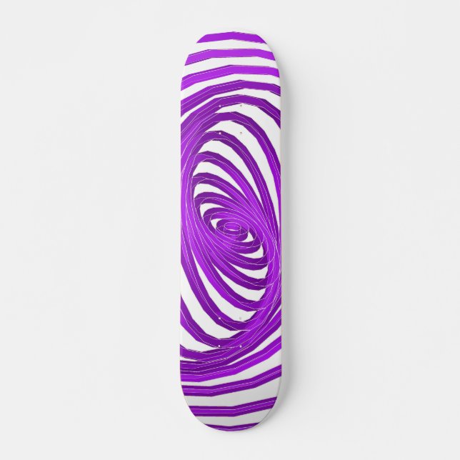 Violet Spiral Graphics: Custom Skateboard Deck (Front)