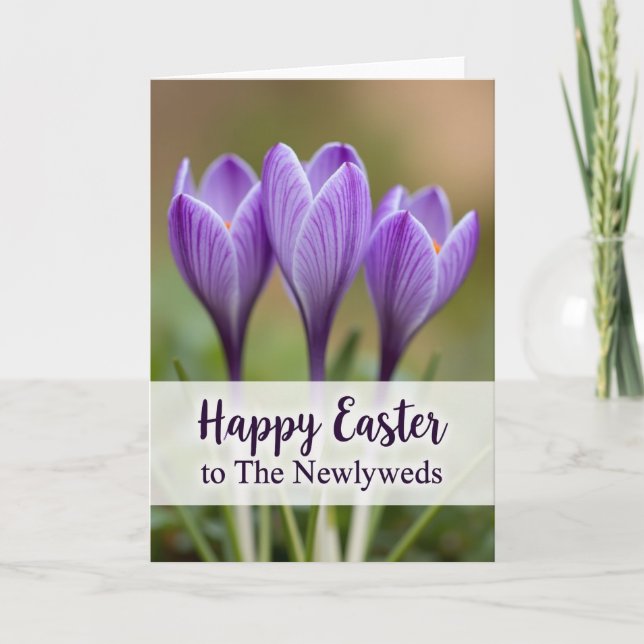 Violet Spring Newlyweds Easter Card (Front)