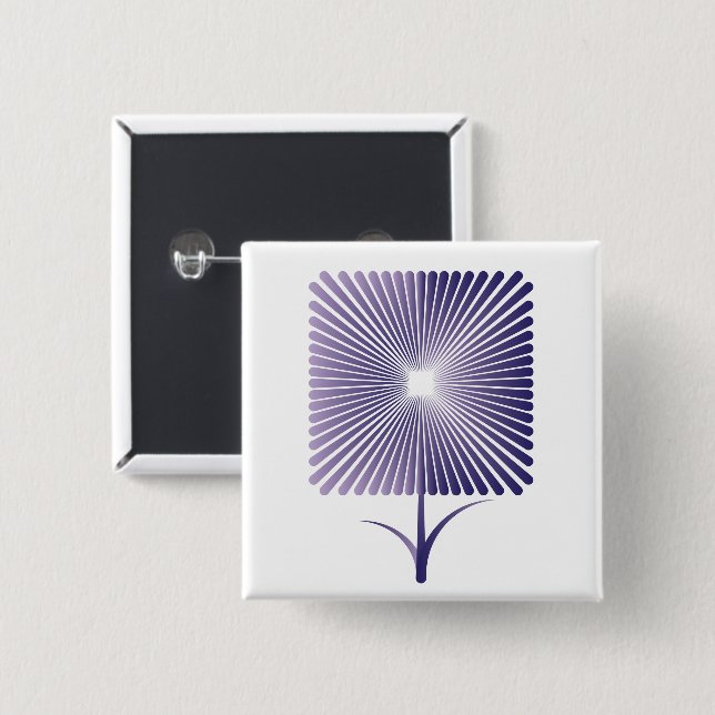 Violet square flower button (Front & Back)