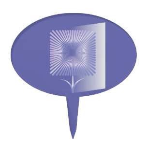 Violet square flower cake topper