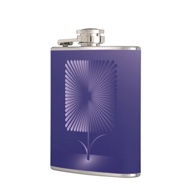 Violet square flower flask (Left)