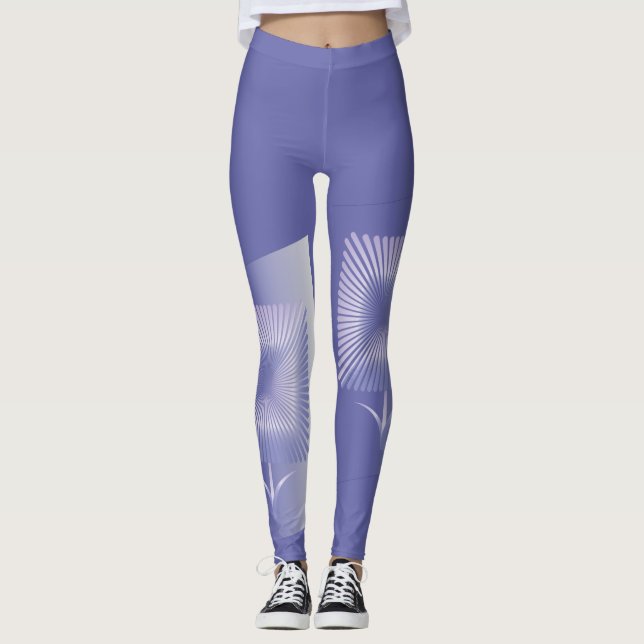 Violet square flower leggings (Front)