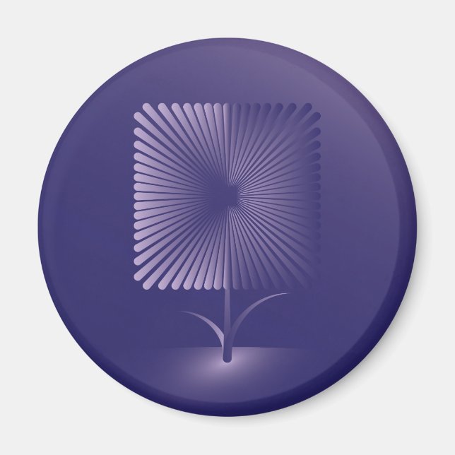 Violet square flower magnet (Front)