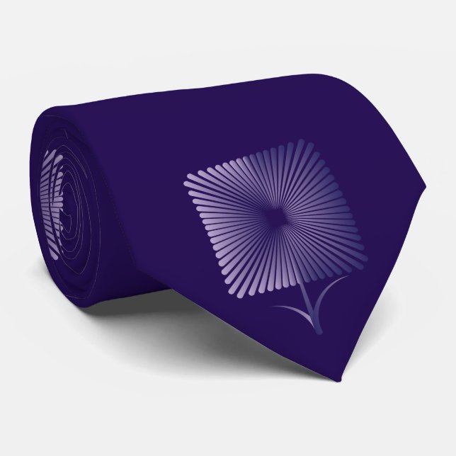 Violet square flower neck tie (Rolled)