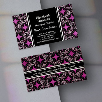 Violet Starburst Elegant Art Deco Pattern Business Card by AntiqueImages at Zazzle