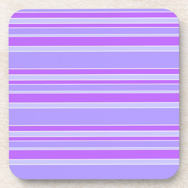 Violet stripes beverage coaster (Front)