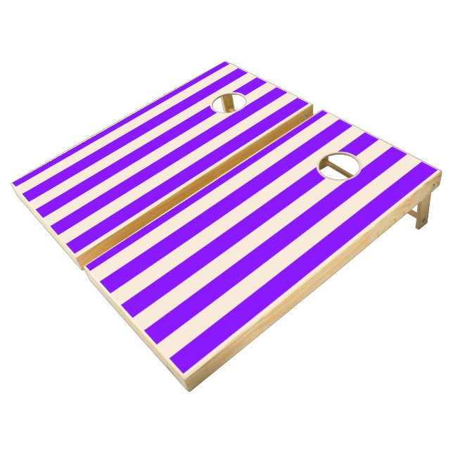 Violet Stripes Cornhole Set (Angled)