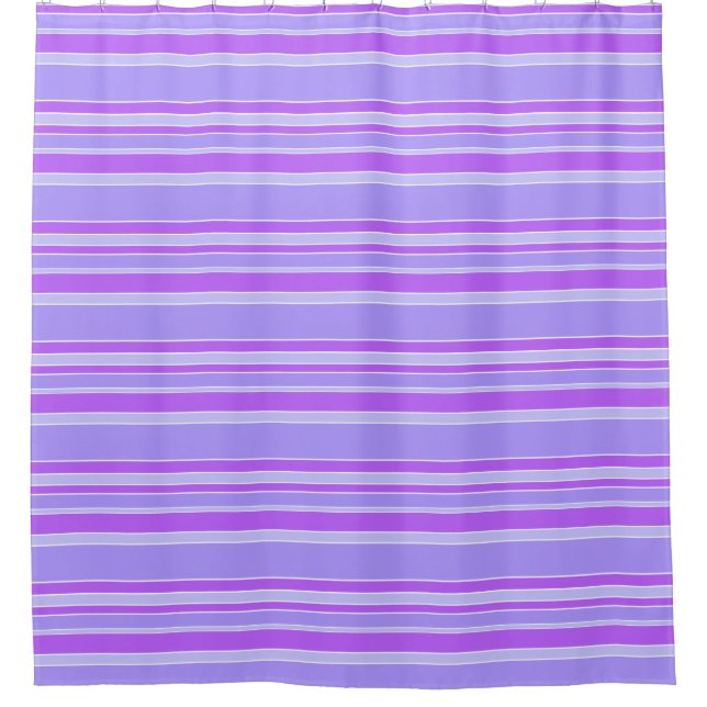 Violet stripes shower curtain (Front)