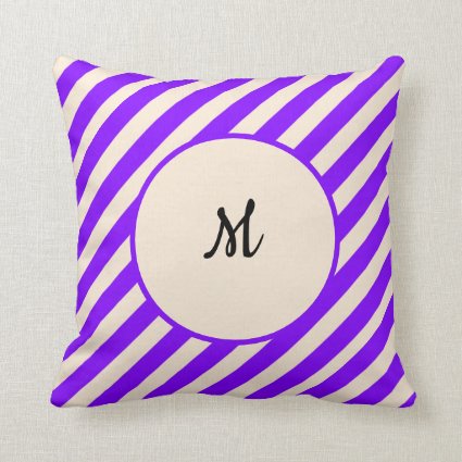 Violet Stripes Throw Pillow