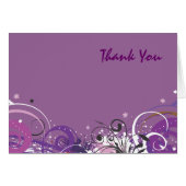 VIOLET SWIRLS Bat Mitzvah Invitation Thank You (Front Horizontal)
