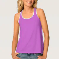 Violet Purple Floral Racerback Tank Top