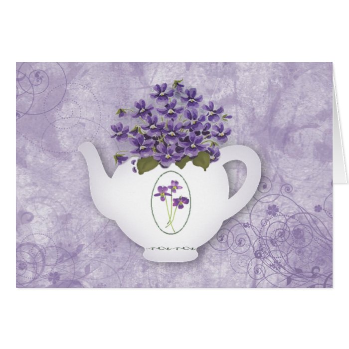 Violet Teapot Note Card