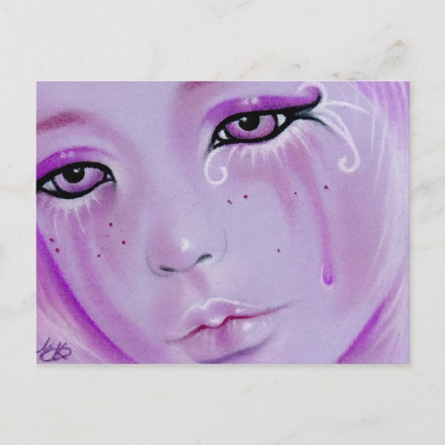 Violet Tears Sad Girl Postcard (Front)