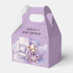 Violet Teddy Bear Clouds Girl Baby Shower Favor Boxes