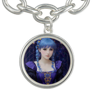 Violet the Cute Dark Academia Girl Fantasy Art Bracelet