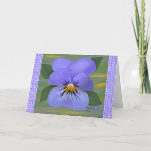 Violet Thinking Of You Card Large Print