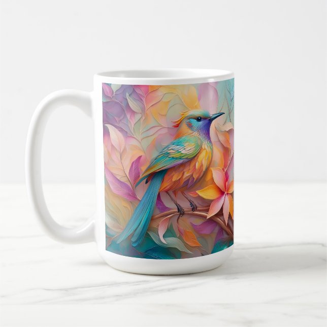 Violet Throated Songbird Fantasy Bird Coffee Mug (Left)