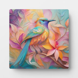 Violet Throated Songbird Fantasy Bird Plaque