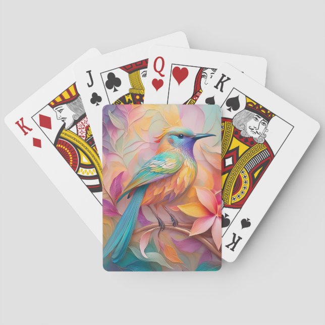 Violet Throated Songbird Fantasy Bird Poker Cards (Back)