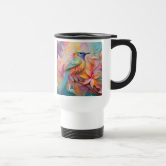Violet Throated Songbird Fantasy Bird Travel Mug