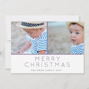 Violet Tidings Polka Dot Christmas Photo Holiday Card