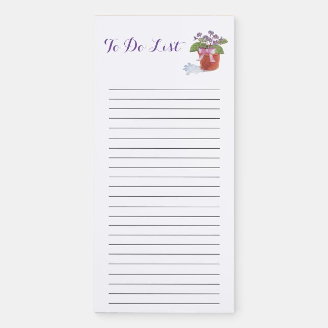 Violet To Do List Magnetic Notepad (Front)