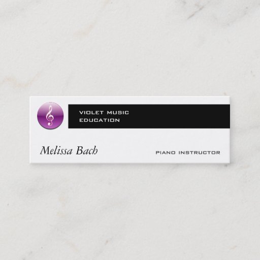 Customizable Violet Treble Clef Button Business Card