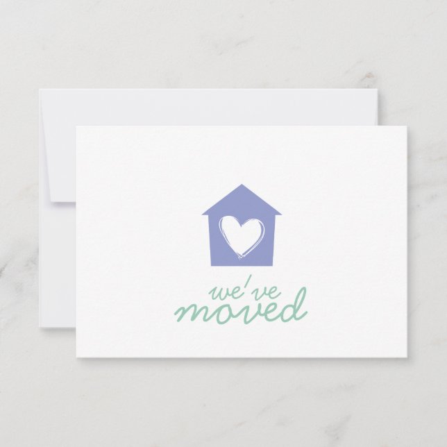 Violet Tulip Heart House Housewarming Party Invite (Front)