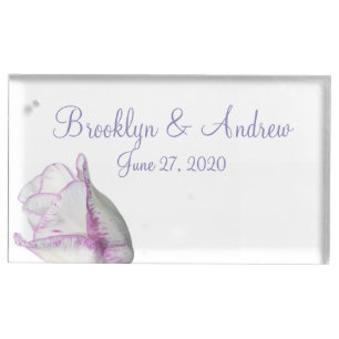 Violet Tulip Wedding Table Card Holders