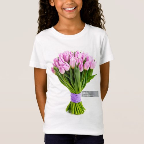 Violet Tulips Stylish Girls Jersey Tee Design