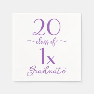 Violet Typography Class Of [YEAR] Graduate Paper Napkin