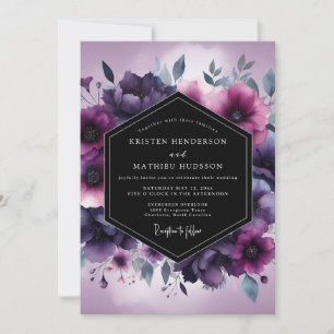 Violet Umbral Bloom Wedding Invitation