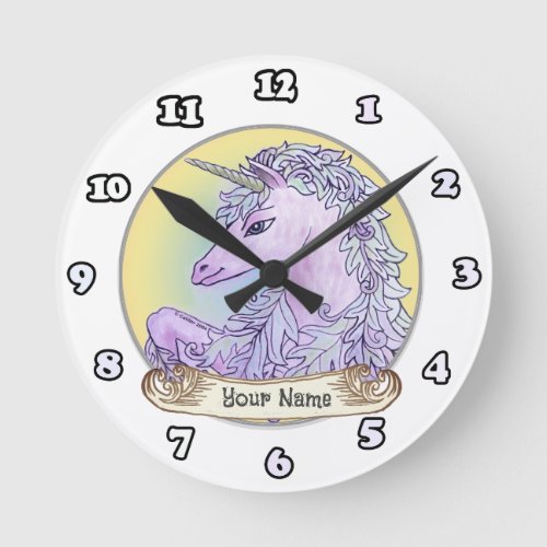 Violet Unicorn  clock