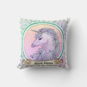 Violet Unicorn Throw Pillow