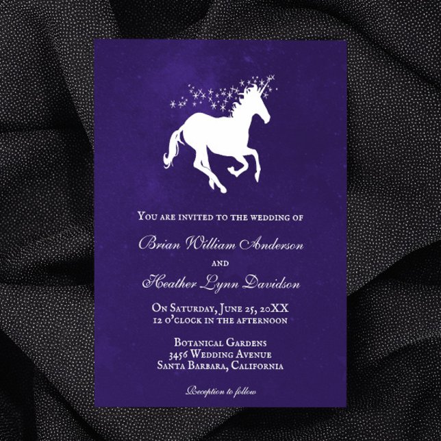 Violet Unicorn Wedding Invitation (Violet Unicorn Wedding Invitation)
