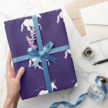 Violet Unicorn Wedding Wrapping Paper<br><div class="desc">Wrap gifts for the bride and groom with a roll of Violet Unicorn Wedding Wrapping Paper.  Wrapping paper design features a starry background with a unicorn adorned with stars.  Additional wedding stationery and gifts available with this design as well.</div>