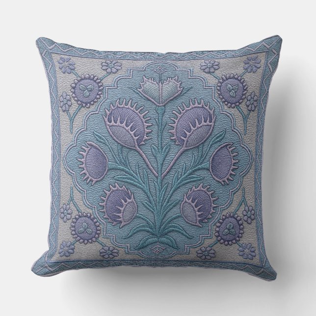 Violet Venus FlyTrap Pillow  (Front)