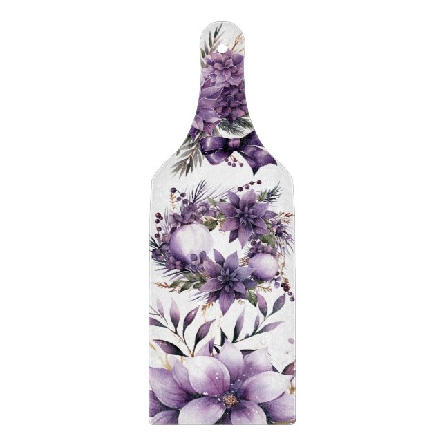 Violet Vineyard: A Floral Feast Cutting Board (Front)