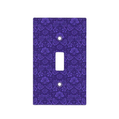 Violet Vintage Damask Pattern Light Switch Cover