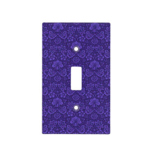 Violet Vintage Damask Pattern Light Switch Cover