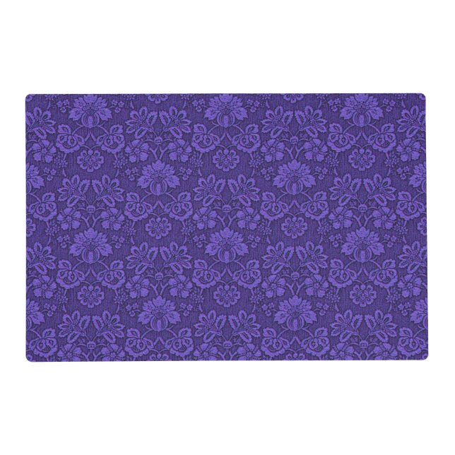 Violet Vintage Damask Pattern Placemat (Front)