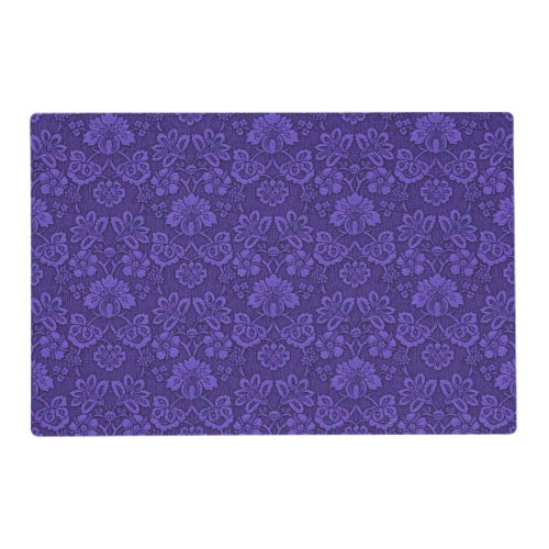 Violet Vintage Damask Pattern Placemat