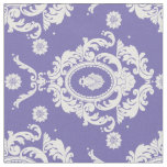 Violet Vintage Floral Damask Pattern Fabric