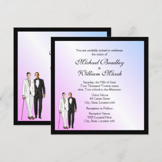 Violet Voyeur Gay Wedding Invitation