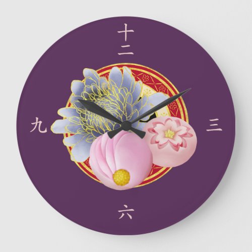Violet Wagashi  Large Clock