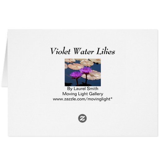 Violet Water Lilies (Back Horizontal)