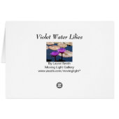 Violet Water Lilies Cards (Back Horizontal)