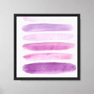 Violet Watercolor Brush Strokes – Abstract Canvas