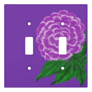 Violet Watercolor Floral Light Switch Cover